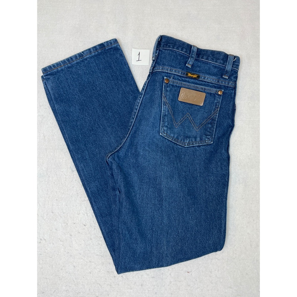 Wrangler Cowboy Cut Slim Fit Blue Jeans Straight Leg 32x32 Post Malone Style